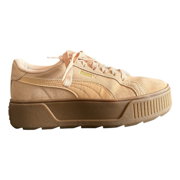 Puma Almond Suede Platform Sneakers 7.5 - Picture 1 of 8